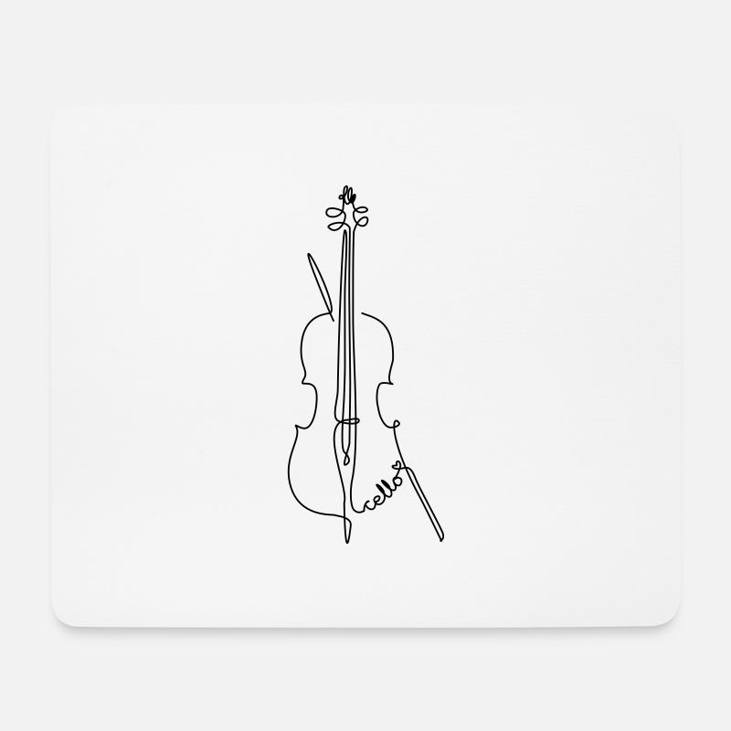 one line cello - Mousepad (Querformat) - Weiß