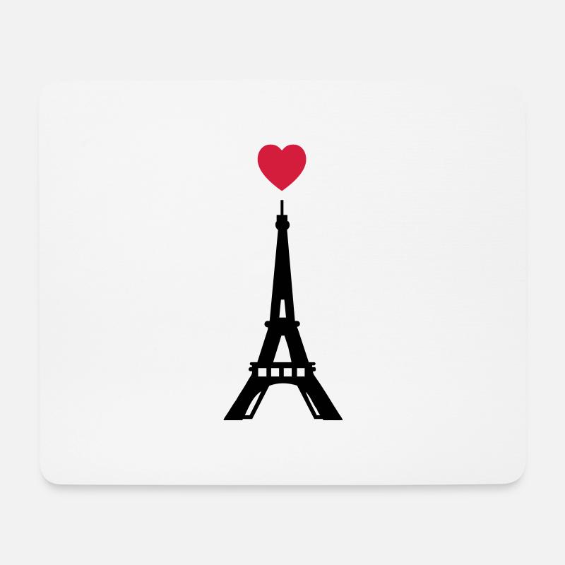 eiffelturm paris love - Mousepad (Querformat) - Weiß