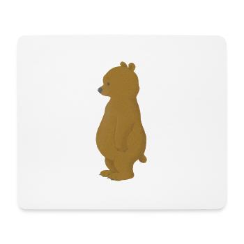 Ours heureux - Tapis de souris (format paysage) - blanc - Devant