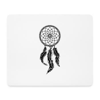 Indianischer Traumfänger, Federn, dreamcatcher, - Mousepad (Querformat) - Weiß - Vorne