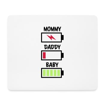 Mommy Daddy Baby Battery - Mouse Pad (horizontal) - white - Front