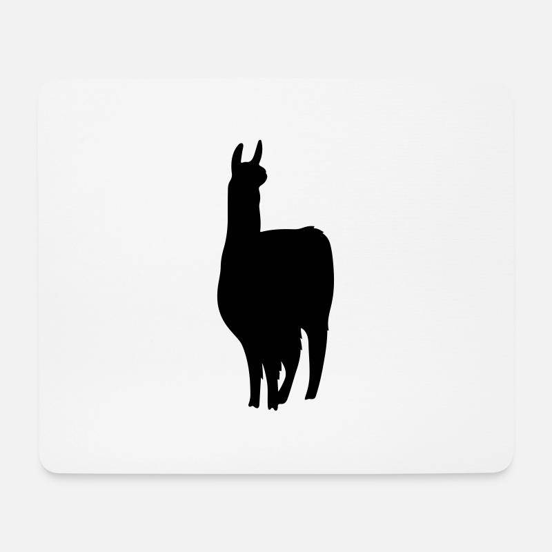 lama silhouette - Mousepad (Querformat) - Weiß