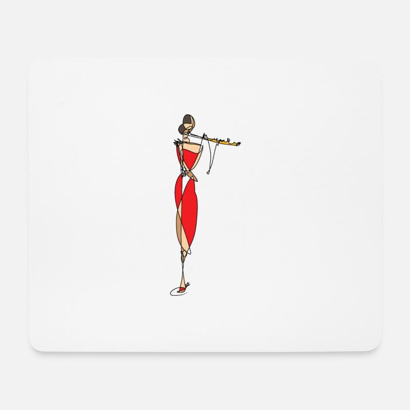 Flöte - Mousepad (Querformat) - Weiß