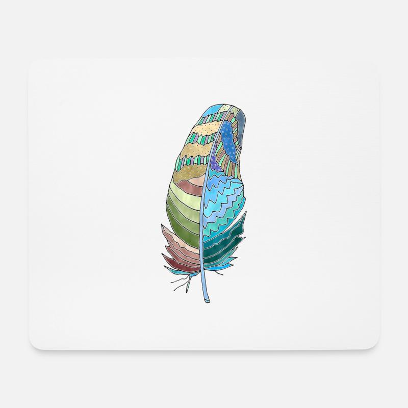 Feder - Mousepad (Querformat) - Weiß