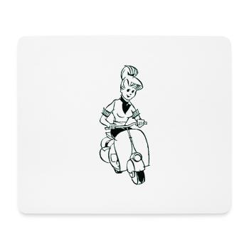 Scooter, Scooter, Rétro, Vintage, Permis de conduire - Tapis de souris (format paysage) - blanc - Devant