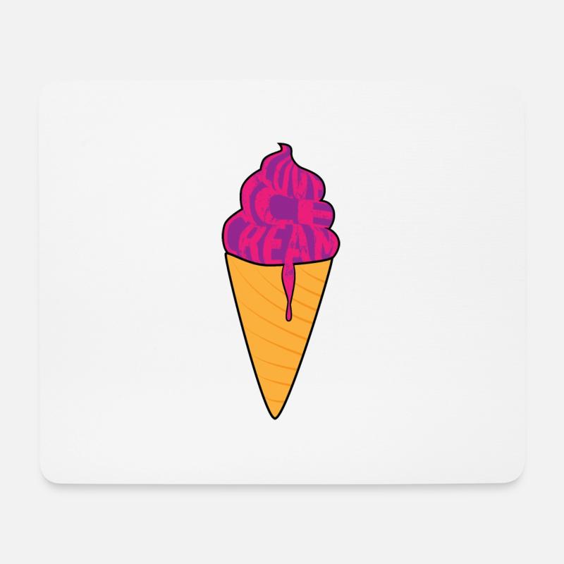 Love Ice Cream Brombeere lila rosa - Mousepad (Querformat) - Weiß