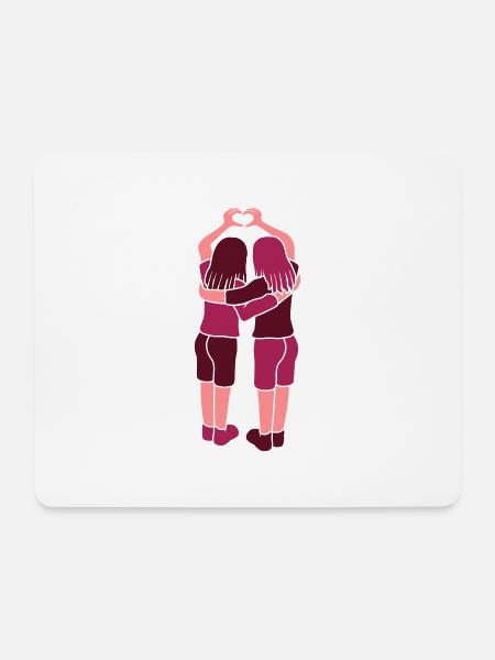 Handherz Freundinnen Team - Mousepad (Querformat) - Weiß