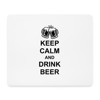 Spruch Keep Calm Beer - Mousepad (Querformat) - Weiß - Vorne