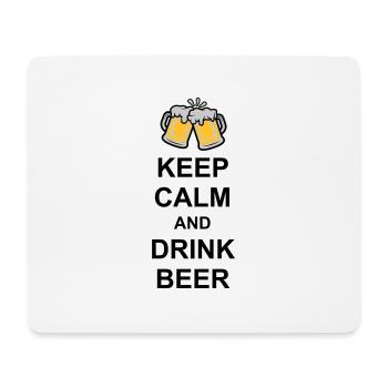 Keep Calm Drink Beer - Mousepad (Querformat) - Weiß - Vorne