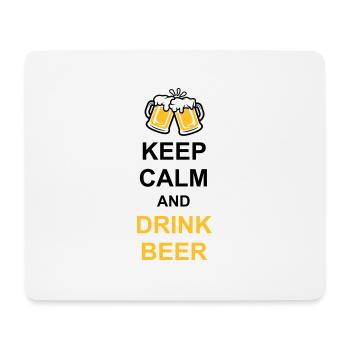 Drink Beer Keep Calm - Mousepad (Querformat) - Weiß - Vorne