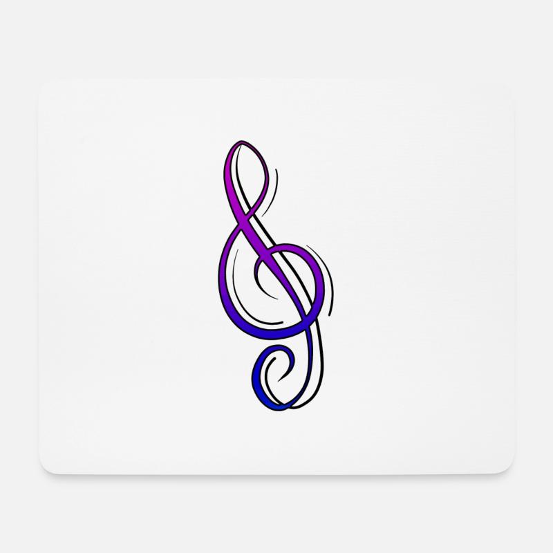 Notenschlüssel Lila-Blau - Mousepad (Querformat) - Weiß