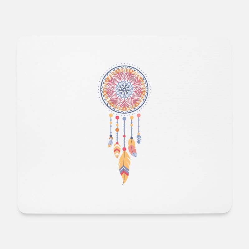 Traumfänger mit Mandala - Mousepad (Querformat) - Weiß