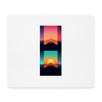 Gebirgslandschaft Geometrische Kunst - Mousepad (Querformat) - Weiß - Vorne