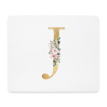 Customizable Monogram J Floral - Mouse Pad (horizontal) - white - Front