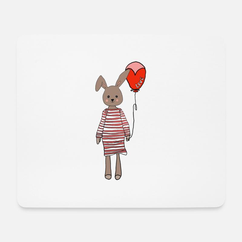 Osterfest Hase - Mousepad (Querformat) - Weiß