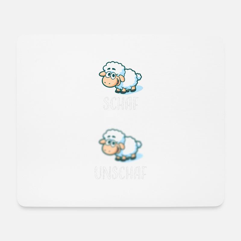 Schaf Unschaf lustiges cooles Geschenk - Mousepad (Querformat) - Weiß