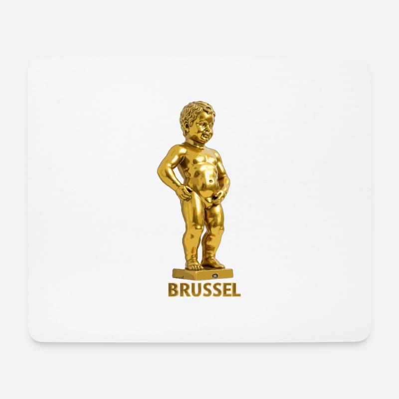 Manneken pis Brüssel gold - Mousepad (Querformat) - Weiß