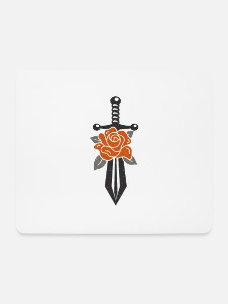 Blumenschwert Logo - Mousepad (Querformat) - Weiß