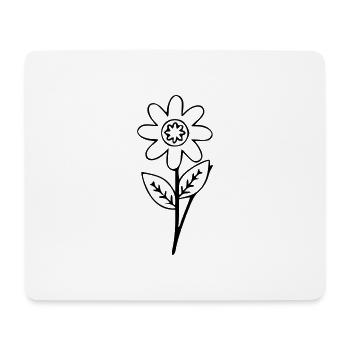 Blume Zeichnung Natur Skizze schwarz - Mousepad (Querformat) - Weiß - Vorne