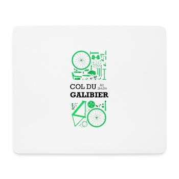 J'peux pas, j'ai vélo. Col du Galibier. - Mouse Pad (horizontal) - white - Front