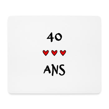 40 ANS. 40e ANNIVERSAIRE. ANNIVERSAIRE 40 ANS. 40 - Tapis de souris (format paysage) - blanc - Devant
