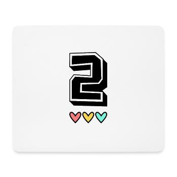 2 JAHRE. 2. JAHRESTAG. GEBURTSTAG 2 JAHRE. Zwei - Mousepad (Querformat) - Weiß - Vorne
