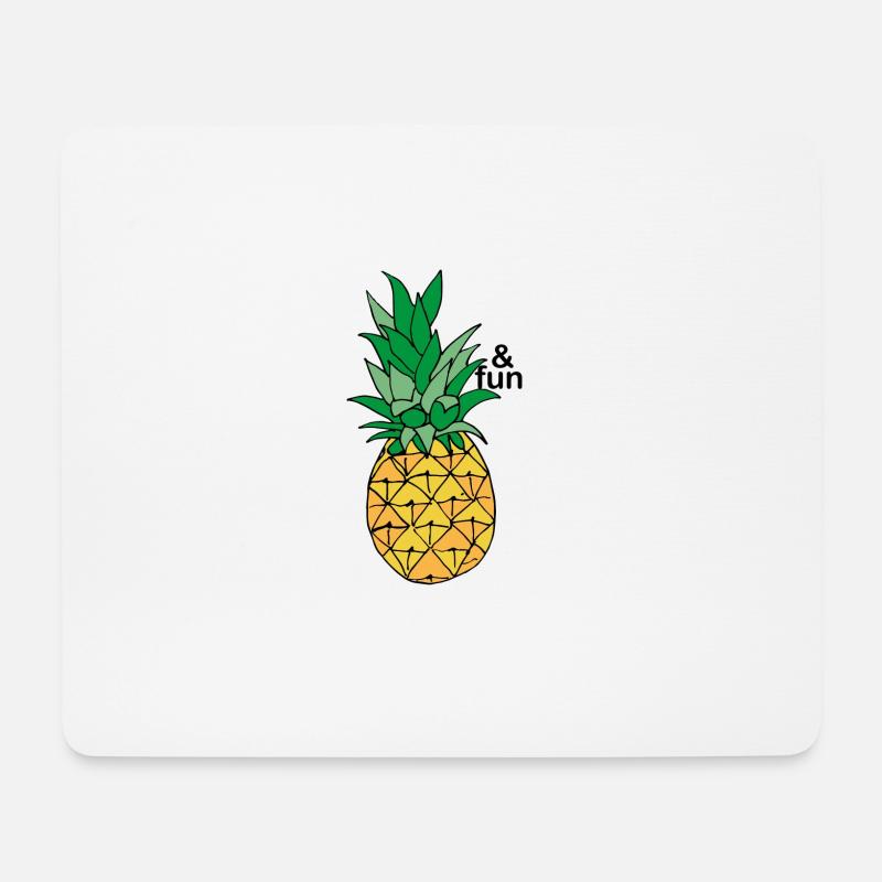 Ananas & Spaß - Mousepad (Querformat) - Weiß