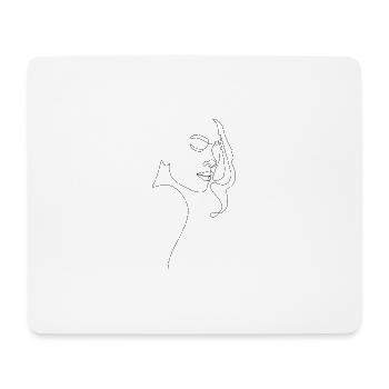 Frau Line Art - Mousepad (Querformat) - Weiß - Vorne