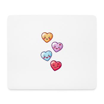 Coeurs Amour Comic Amour - Tapis de souris (format paysage) - blanc - Devant