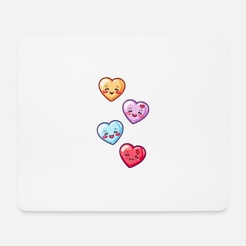 Coeurs Amour Comic Amour - Tapis de souris (format paysage) - blanc