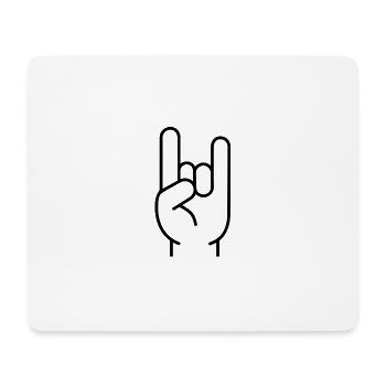 Rock Hand - Festival French Friesfork Rock Music Metal - Tapis de souris (format paysage) - blanc - Devant