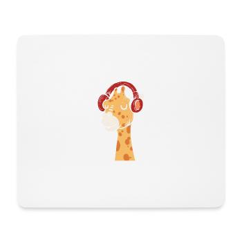 Giraffe Musik hören Musikliebhaber Geschenk - Mousepad (Querformat) - Weiß - Vorne
