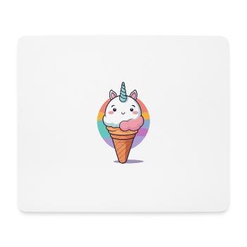 Glace Licorne - Tapis de souris (format paysage) - blanc - Devant