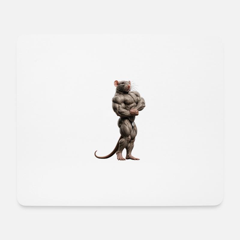 Gym Rat - Mousepad (Querformat) - Weiß