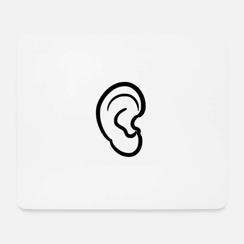 Ohr - Mousepad (Querformat) - Weiß