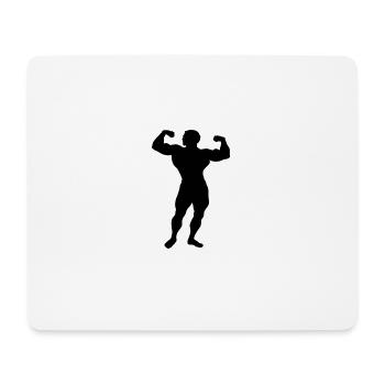 Bodybuilder Silhouette - Mousepad (Querformat) - Weiß - Vorne