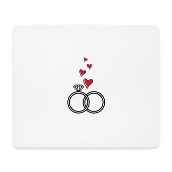 anneaux de mariage coeur anneaux de mariage marié - Tapis de souris (format paysage) - blanc - Devant