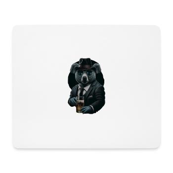 Cooler Koala mit Sonnenbrille und Bier im Anzug - Mousepad (Querformat) - Weiß - Vorne