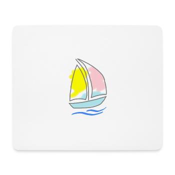 Voilier 1 - Tapis de souris (format paysage) - blanc - Devant