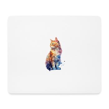 Pastell Katze - Mousepad (Querformat) - Weiß - Vorne