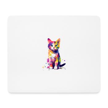 Splash of paint cat - Mouse Pad (horizontal) - white - Front