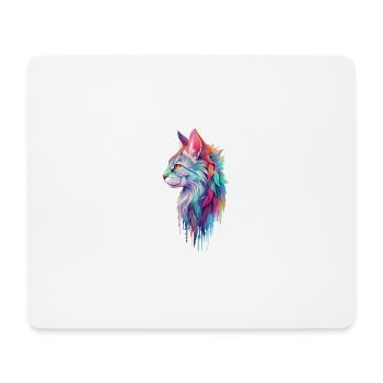 Chat hippie - Tapis de souris (format paysage) - blanc - Devant