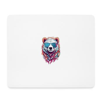 Panda-Sonnenbrille in Neonfarben - Mousepad (Querformat) - Weiß - Vorne