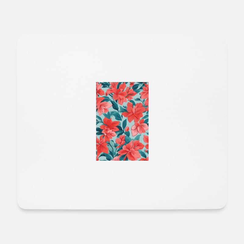 Rote Blumen - Mousepad (Querformat) - Weiß