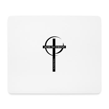 Jesus Christ Capital Lettering Logo - Mouse Pad (horizontal) - white - Front