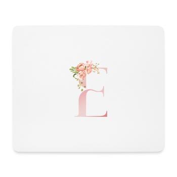 Pastel Floral Monogram E - Mouse Pad (horizontal) - white - Front