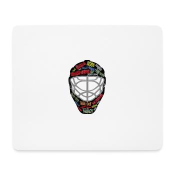 Hockey sur glace, masque de gardien, masque - Tapis de souris (format paysage) - blanc - Devant