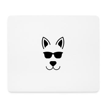 Chien cool avec des lunettes de soleil - Tapis de souris (format paysage) - blanc - Devant