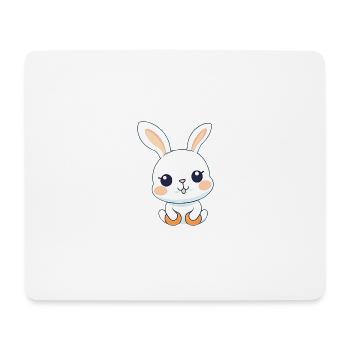 Mignon petit lapin - Tapis de souris (format paysage) - blanc - Devant