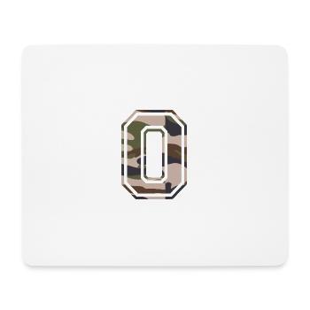 O, Monogram, Camouflage Green-Brown - Mouse Pad (horizontal) - white - Front